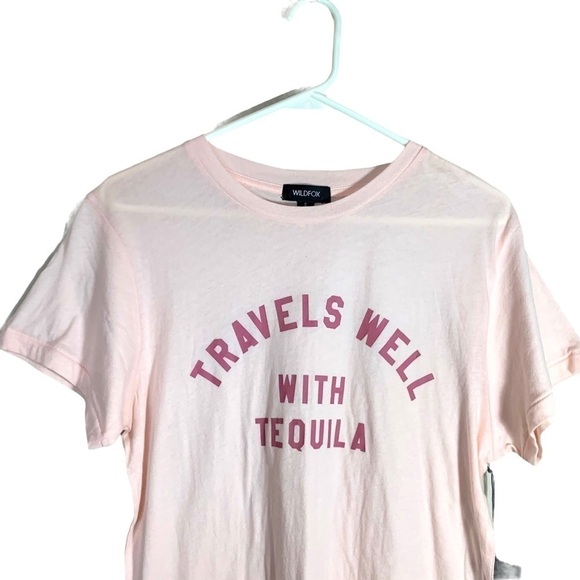 Wildfox Pink Travels Well With Tequila T-Shirt Size Small - Picture 5 of 15